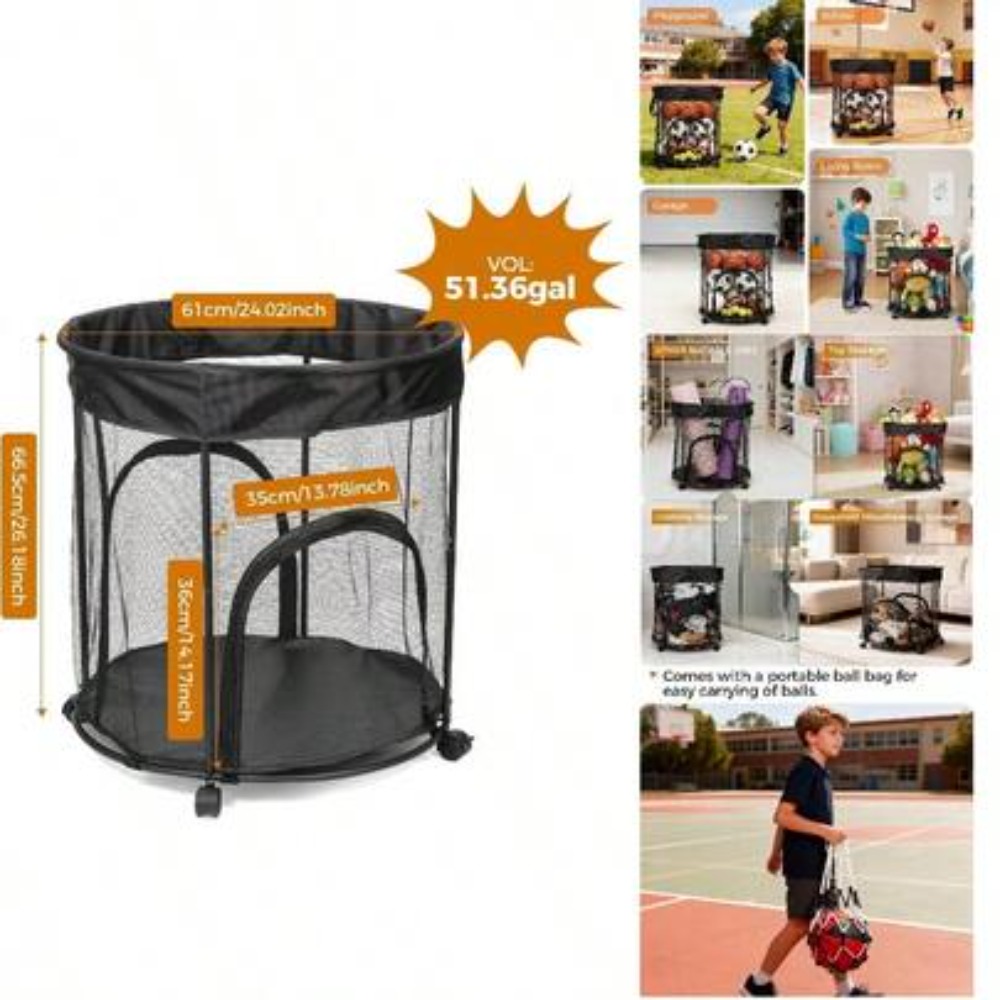 Sports Equipment Cart On Wheels - Wózek na piłki o pojemności 51,36