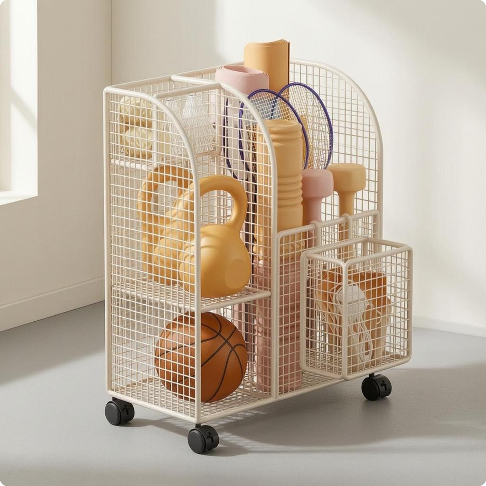 Wielosegmentowy metalowy wózek – Sports Equipment Storage recenzja i cena