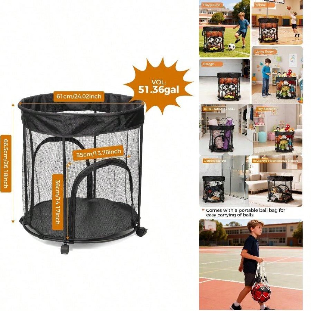 Wózek na piłki o pojemności 51 – Sports Equipment Cart On Wheels recenzja i cena